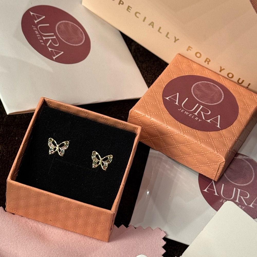 Gold Butterfly Earrings